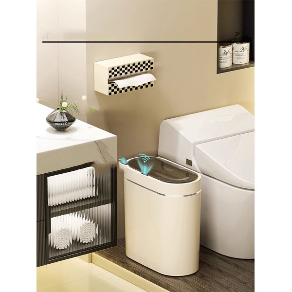 Home 2023 New Toilet Living Room with Cover Narrow Slit From the Electric Intelligent Induction Garbage Can