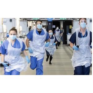 Antibacterial Plastic Disposable Aprons 70x110CM Without Sleeves