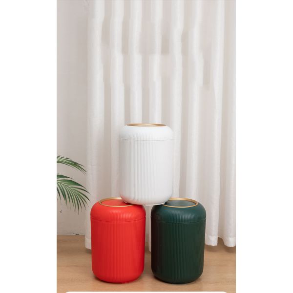Household Trash Can Large Living Room Kitchen Bedroom Light Luxury Desktop Storage Bucket Toilet Plastic Trash Can