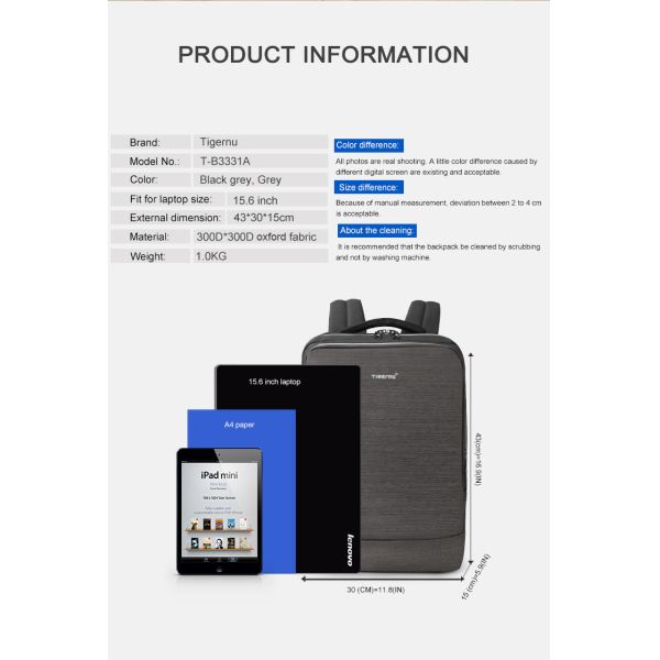 T-B3331A New Style Travel Laptop Backpack Outdoor Anti Theft Usb Charging Wholesale