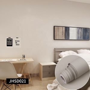 Home Interior Plain Beige Wallpaper PVC WaterProof Adhesive Wallpaper