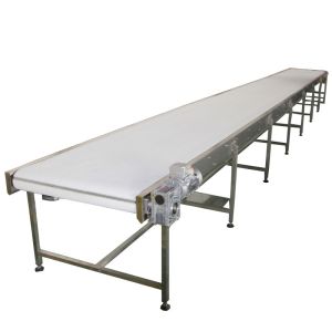 China Vertical Vegetable Fruit Incline Flat PVC White Conveyor Belt System For Food Industry on sale