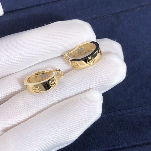 18k Gold Car Tier LOVE Earrings Full Set Gift Box With Certificate Width: 5.7 Mm