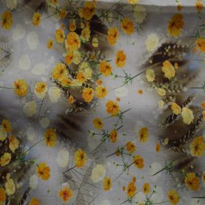 Breathable 55% Ramie 45% Cotton Gold Pink Cotton Blended Fabric