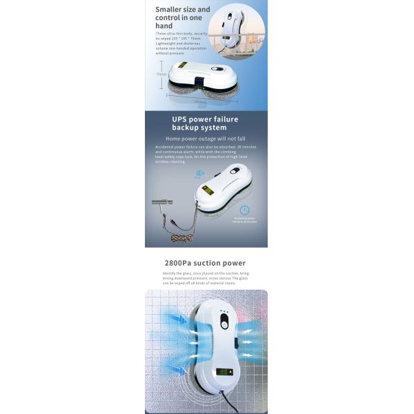 2mins/M2 Window Cleaner Robot Anti Falling Automatic Skyscraper Window Cleaner 24V