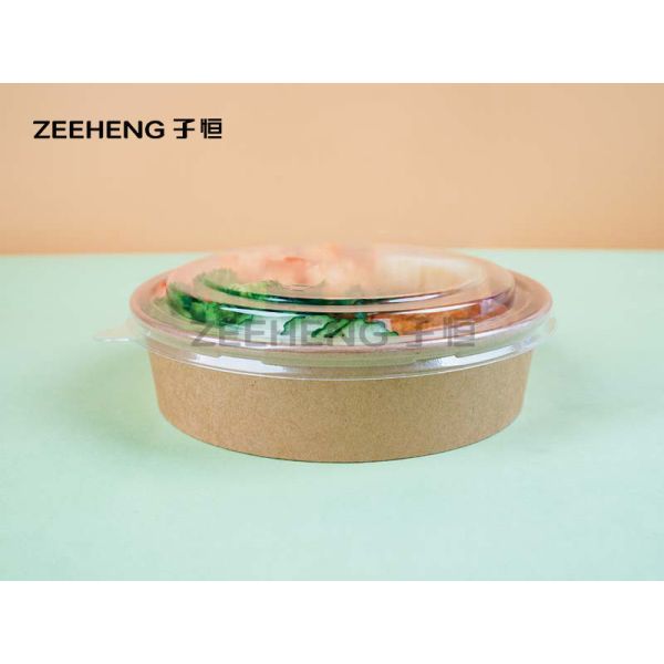 Buy ZIFEI Biodegradable Disposable Brown Bowls With Plastic Lids at wholesale prices