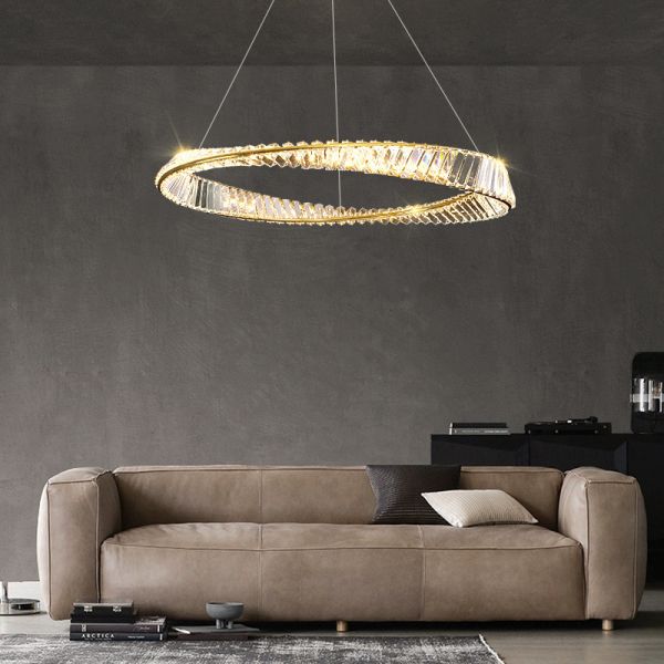 Buy Dining Room Crystal Ring Pendant Modern LED Chandeliers at wholesale prices