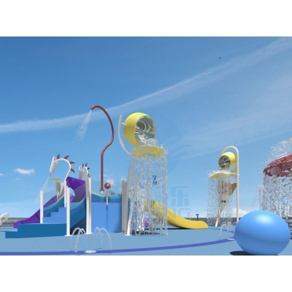 Custom Outdoor Water Playground Equipment Children Aqua Park With Splash Pads For Hotels And Resorts