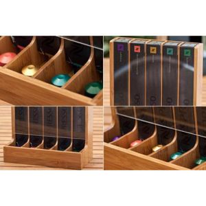 bamboo coffee capsule holder and dispenser