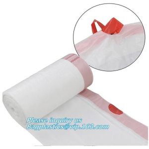 Compostable plastic drawstring trash bags in dispenser box, Customized