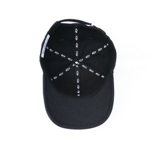 Quality Custom design your own brand ACE inner tape printing black 6panel baseball caps hats for sale