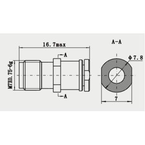 2.4mm Female Straight Cable Connector Stainless Steel