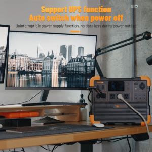 2200W UPS Solar Generator with 1536Wh LFP Lithium Battery 600W Solar Panel Input