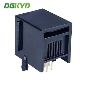 RJ12 Ethernet connector 1X1 6P6C with ear left buckle fully plastic DGKYD5523LE1