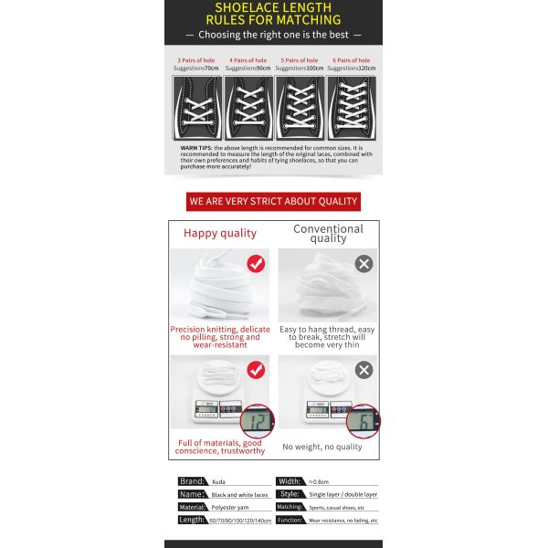 Wholesale bulk cheap Customized Logo black and white classic flat shoe laces