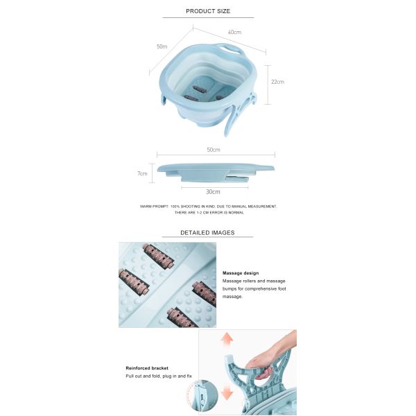 1KG Portable Plastic Foldable Foot Massage Bucket
