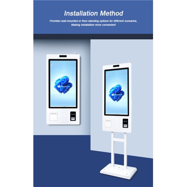 OEM ODM Self Ordering Kiosk 32in Interactive Self Service Kiosk Fast Food