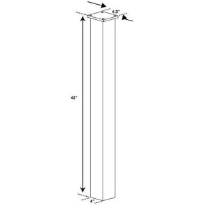 Metal Top Surface Mount In-Ground White Mailbox Pole Bracket