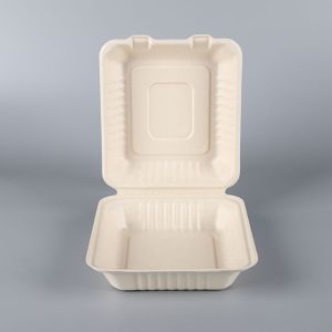 Take Out Food Sugarcane Packaging Shipping Box Biodegradable Clamshell 3