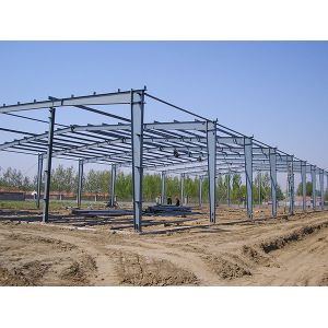Wide Span Steel Structure Warehouse Painted Galvanized Surface Treatment