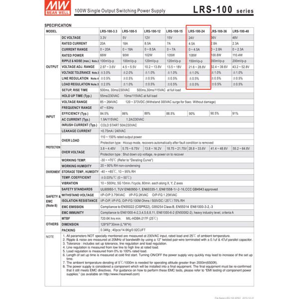 Buy Sell MEAN WELL LRS-100-48 power supply at wholesale prices