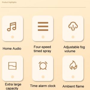 HOMEFISH 400ml Bluetooth Alarm Clock Aroma Diffuser Ultrasonic Smart Humidifier