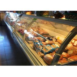 Butchery Curved Glass Deli Food And Packed Meat Display Case
