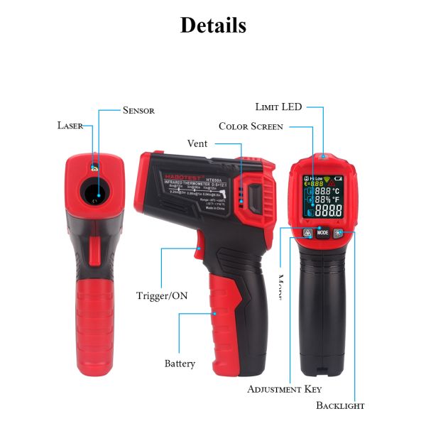 145x92x45mm Infrared Thermometer Digital Temperature Gun
