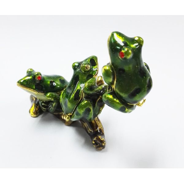 Metal frog trinket box Small Metal Trinket Box-Green Frog Metal Trinket Box