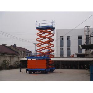 Portable Mobile Scissor Lift Electric Lifting Equipment Full Handrail Protection