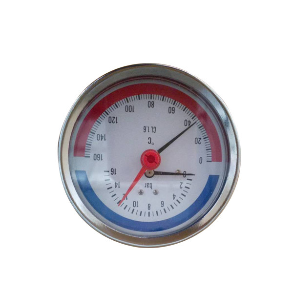 Buy 1/2 BSP Thermo Manometer 0-6bar 1/4" 100MM Temperature  Pressure Gauge at wholesale prices