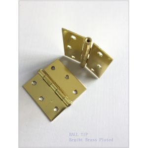 Quality Loose Pinbrass Ball Tip Hinges Lift Off Bright Brass Plated Smooth Surface for sale