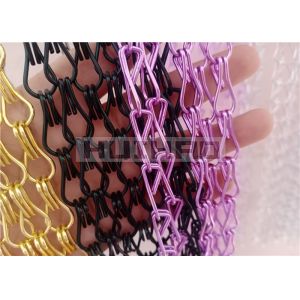2.0x12x24mm Aluminum Alloy Chain Link Fly Curtain Black Color For Windows Or