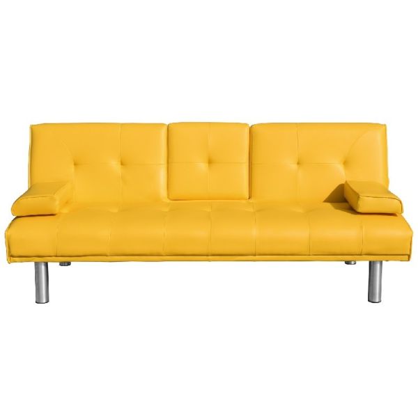 Yellow Foldable Sofa Bed European Style Living Room