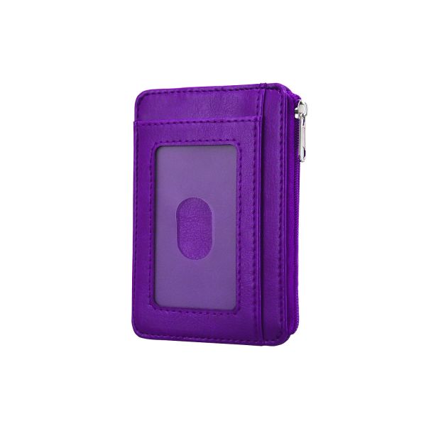Purple Color Slim Credit Card Holder , Pocket Change Purse For Women / Girls