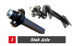3500lb Max Payload Boat Trailer Axles And Hubs Made Of Durable Carbon Steel Material