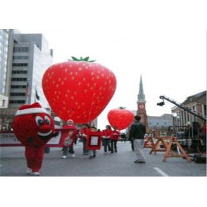 Advertising Inflatables Strawberry Character Balloon Giant Fruits Flying Ball