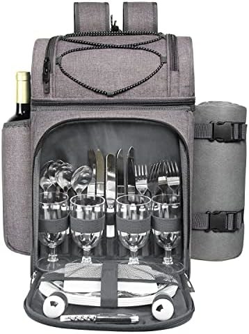 Hap Tim Picnic Backpack Cooler for 4 Person with Insulated Leakproof Cooler Bag,