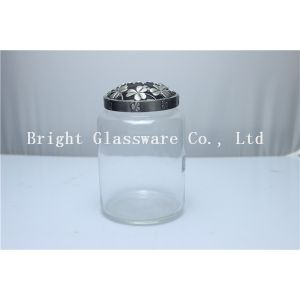 glass candle jar with metal lid