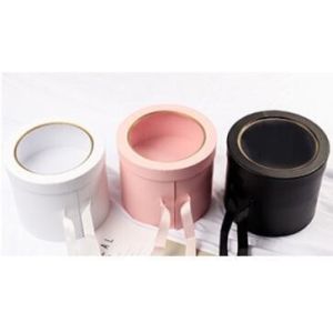 Double Layer Rotating PVC Round Flower Box Eternal Rose Gift Packaging