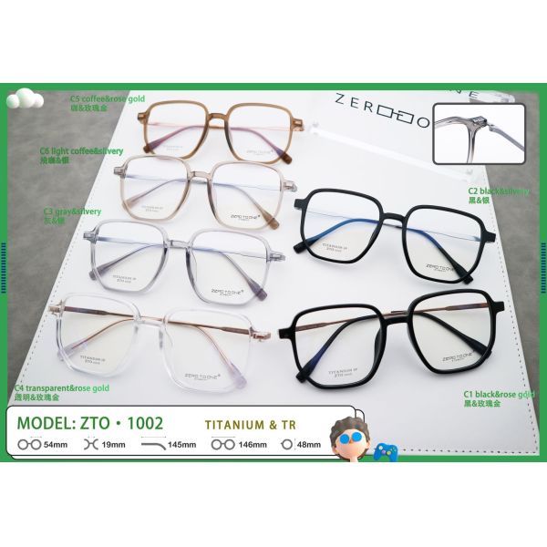 Internet Celebrity Young Rectangle Full Frame ZTO 1002 Glasses