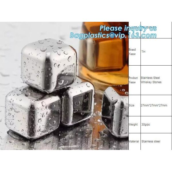 Buy stainless steel whisky stones free sample reusable metal ice cubes, Stainless Steel Whiskey Chilling Rocks Ice Cube Whis at wholesale prices