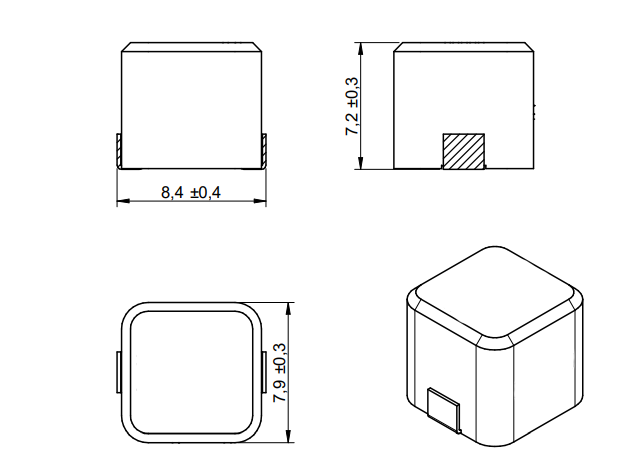 7443340030 SMT High Current Cube Inductor Magnetically shielded