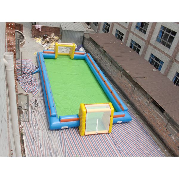 Exciting Water Inflatable Soccer Field , Football Inflatable Soap Court for Kids