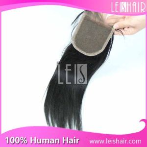 top grade natural black virgin straight 4*4 lace closure
