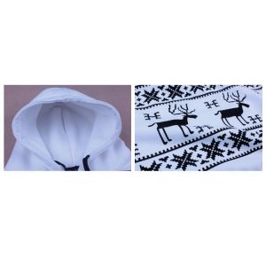 Long Sleeve Women / Ladies Hooded Sweatshirts , Red / White