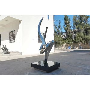 2M Modern Stainless Steel Mirror Polished Garden Sculpture