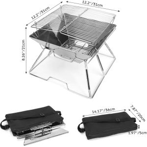 Liftable Foldable Stainless Steel Barbecue Grill