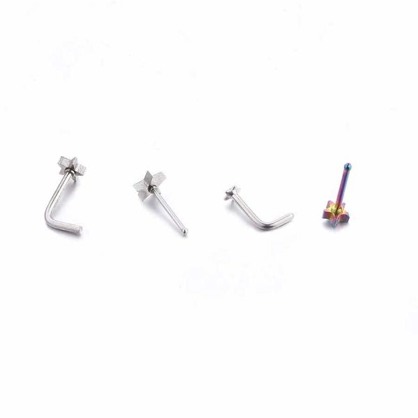 Wholesale Fashion Body Jewelry L Shape Stainless Steel Piercing Jewelry Ring Nose Studs