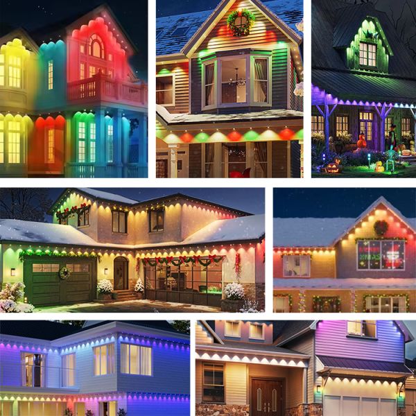 Gouly House Decor 25mm Permanent Eave Light DC24V RGBW Full Color Addressable Outdoor Christmas Pixel Lights